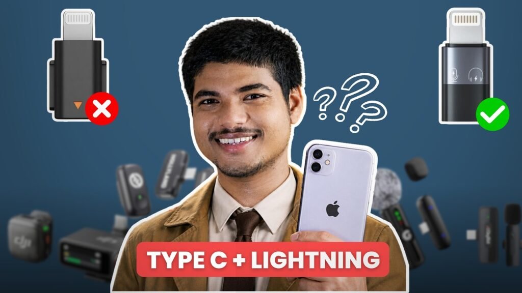 Type-C to Lightning Best Mic Adapter for iPhone | DJI, Hollyland & BOYA